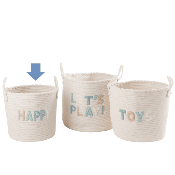 Mand Kinderen Katoen Wit/blauw S 30x30x27cm