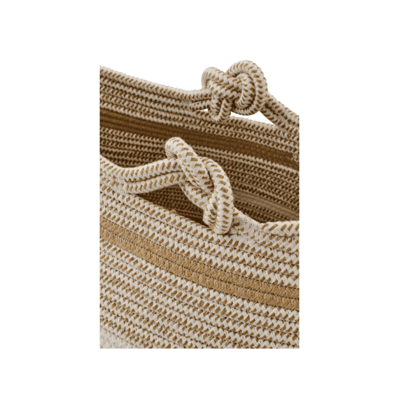 Mand Gestreept Poly Wit/beige 57x36x38cm