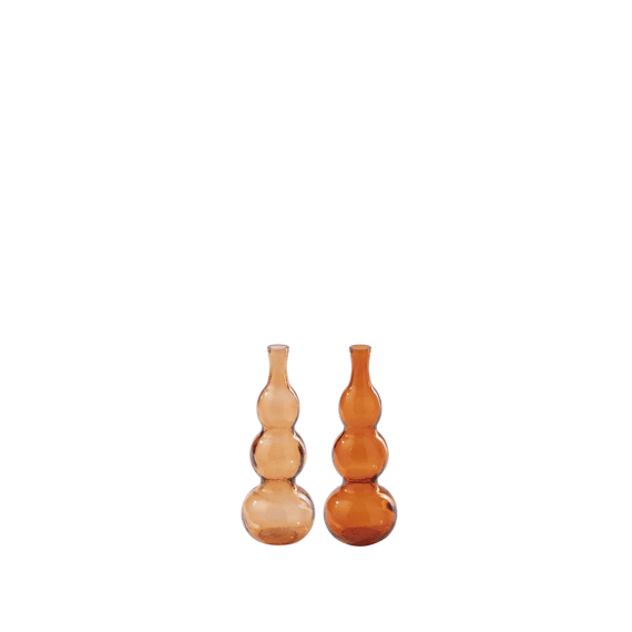 Vaas  Glas Oranje 17x17x48cm 2assortiment