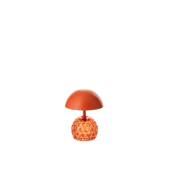 J-Line Lamp Led Champignon Ijzer/glas Oranje 13,5x13,5x15,7cm