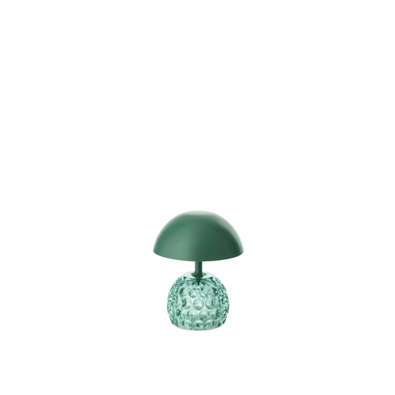J-Line Lamp Led Champignon Ijzer/glas Donkergroen 13,5x13,5x15,7cm