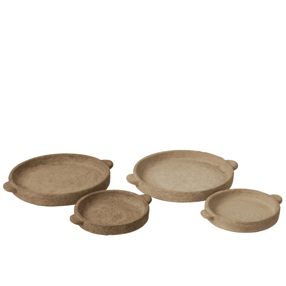 Bord Rond Cement Beige/bruin L 35x30x4cm 2assortiment