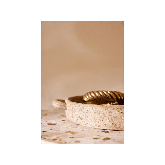 Bord Rond Cement Beige/bruin L 35x30x4cm 2assortiment