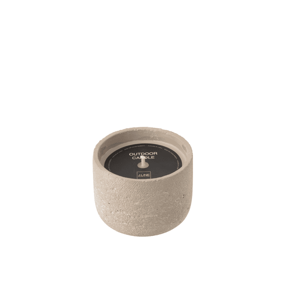 J-Line Buitenkaars 16h Rond Paraf Beige S 14x14x11cm