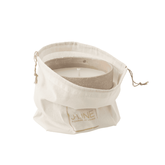 J-Line Buitenkaars 31h Rond Paraf Beige M 18x18x13,5cm
