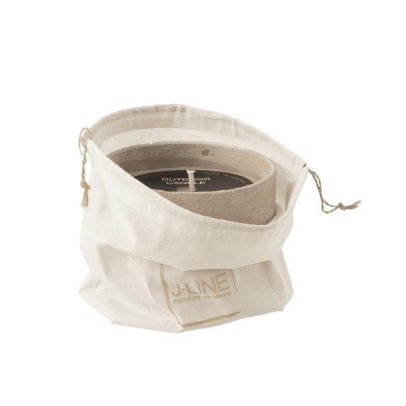 J-Line Buitenkaars 31h Rond Paraf Beige M 18x18x13,5cm