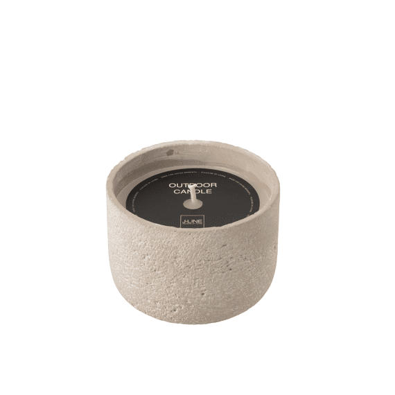 J-Line Buitenkaars 31h Rond Paraf Beige M 18x18x13,5cm