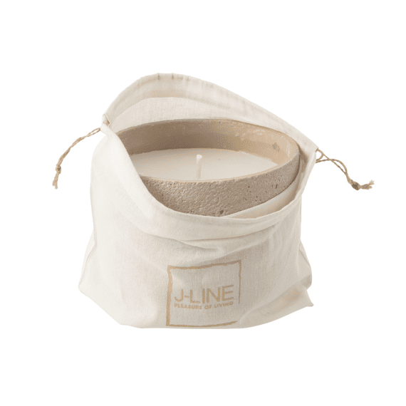 J-Line Buitenkaars 47h Rond Paraf Beige L 20,5x20,5x16cm