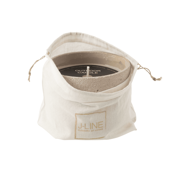 J-Line Buitenkaars 47h Rond Paraf Beige L 20,5x20,5x16cm