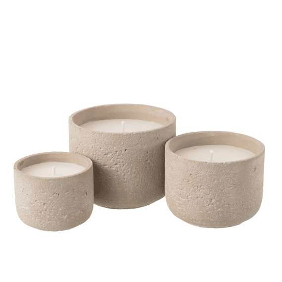 J-Line Buitenkaars 47h Rond Paraf Beige L 20,5x20,5x16cm