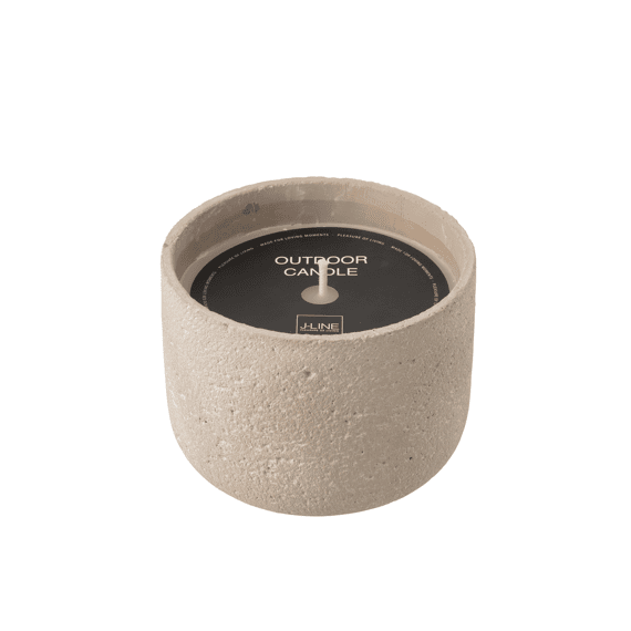 J-Line Buitenkaars 47h Rond Paraf Beige L 20,5x20,5x16cm