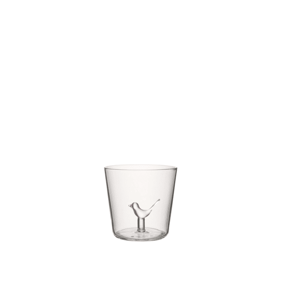 J-Line Drinkglas Vogel Glas Roze 8,5x8,5x8cm