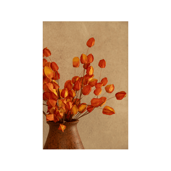 J-Line Gouden Bes Papier Donkeroranje 53x18x18cm