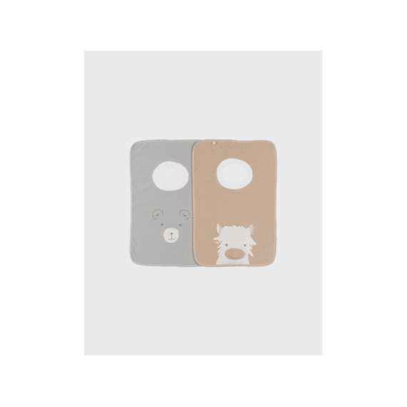 Noukies Fluffy, Orso En Lily Set 2 Funny Slabbetjes Terry