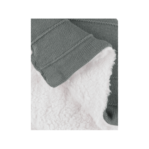 Noukies Mix And Match 25 Gebreid Deken Kaki With Sherpa 75x100cm