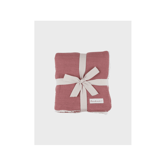 Noukies Mix And Match 25 Gebreid Deken Red With Sherpa 75x100cm