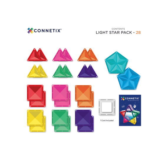 Connetix Magnetic Tiles Light Star Pack 28 Stuks