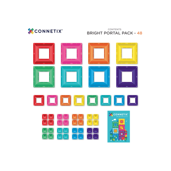 Connetix Magnetic Tiles Bright Portal Pack 48 Stuks
