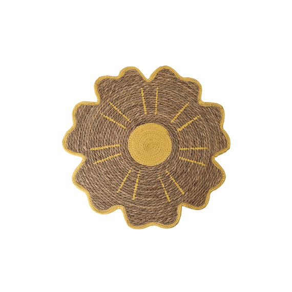 Placemat Flower D38cm Yellow