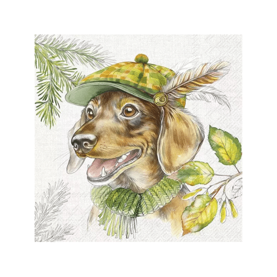 Ihr 10801 Dachshund Lunchservet Grey