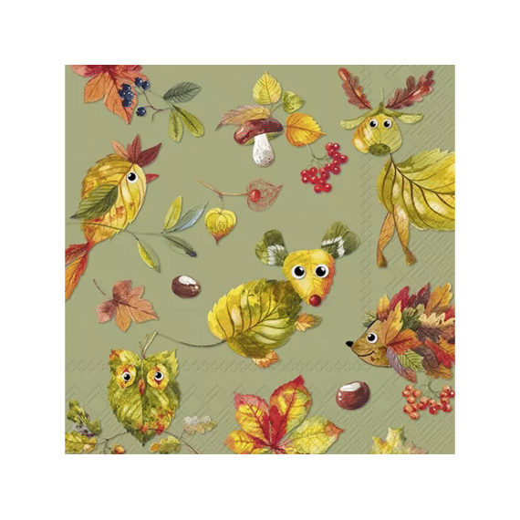 Ihr 10813 Shades Of Fall Lunchservet Green