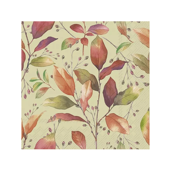 Ihr 10826 Colorful Autumn Lunchservet Green
