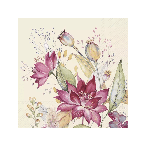 Ihr 10498 Autumn Meadow Cocktailservet Cream