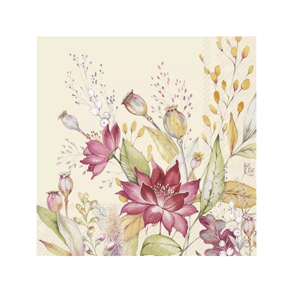 Ihr 10498 Autumn Meadow Lunchservet Cream