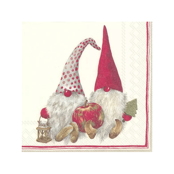 Ihr 7430 Friendly Tomte Cocktailservet Red