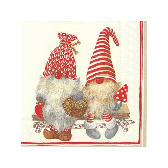 Ihr 7430 Friendly Tomte Lunchservet Red