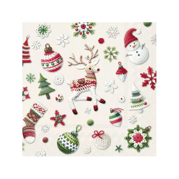Ihr 10947 Christmas Handcrafts Lunchservet Cream