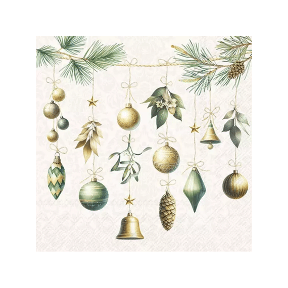 Ihr 10882 Christmas Decorations Cocktailservet Cream