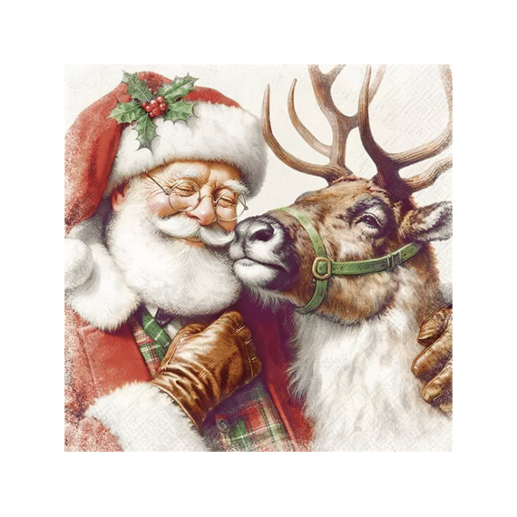 Ihr 10948 Santas Best Friend Lunchservet Cream