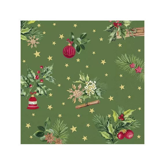 Ihr 10961 Christmas Elements Lunchservet Green
