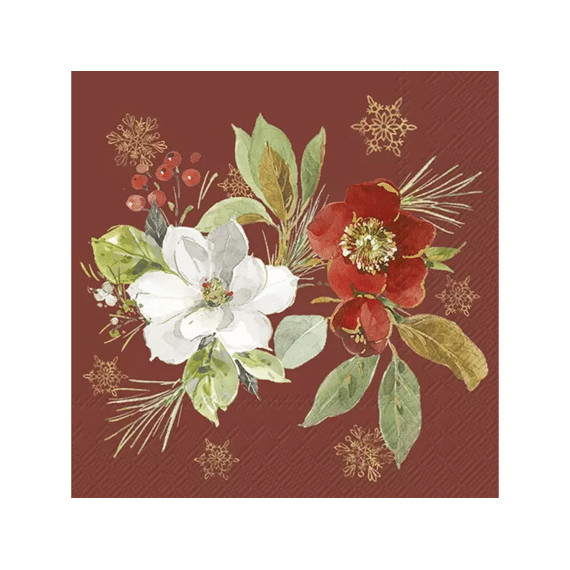 Ihr 10873 Poinsettia Bouquet Cocktailservet Red