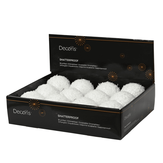 Decoris Kerstbal Winterwit 8cm