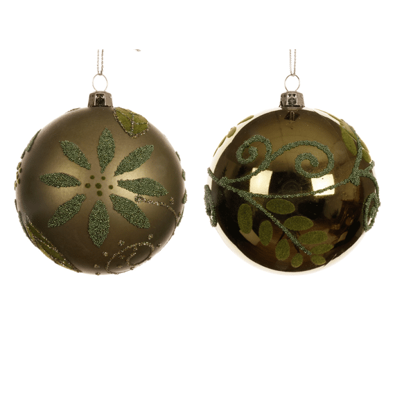 Decoris Kerstbal Rozemarijn 8cm Assortiment Prijs per stuk