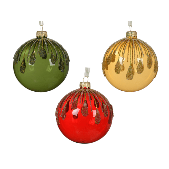 Decoris Kerstbal Glas 8 cm Assortiment Prijs per stuk