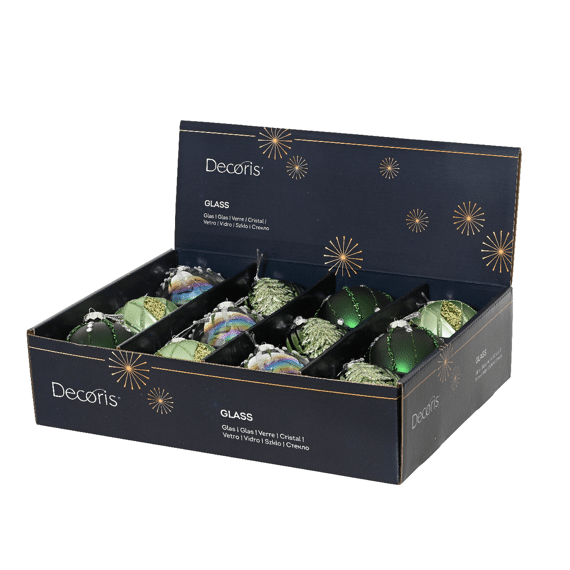 Decoris Kerstbal Glas 8 cm Assortiment Prijs per stuk