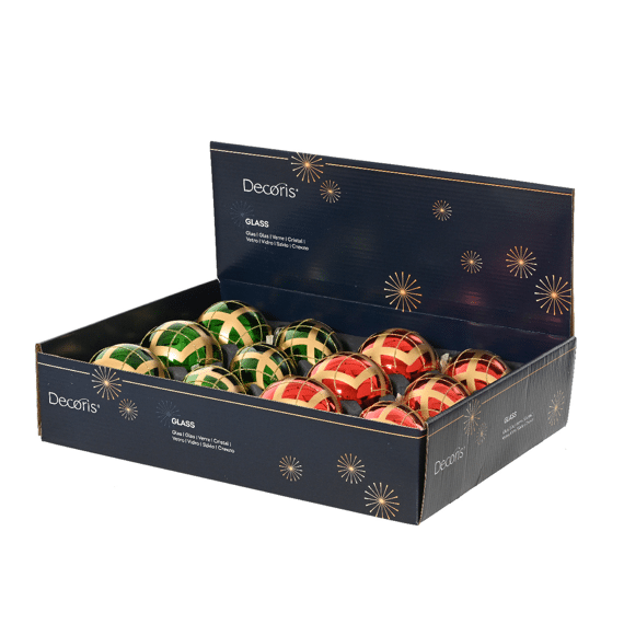 Decoris Kerstbal 8cm Assortiment Prijs per stuk