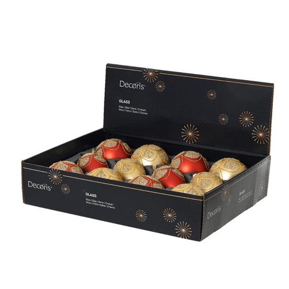 Decoris Kerstbal Glas 8 cm Assortiment Prijs per stuk