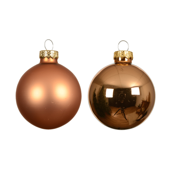 Decoris Kerstballen Set Glas 8cm Brandy 6 stuks