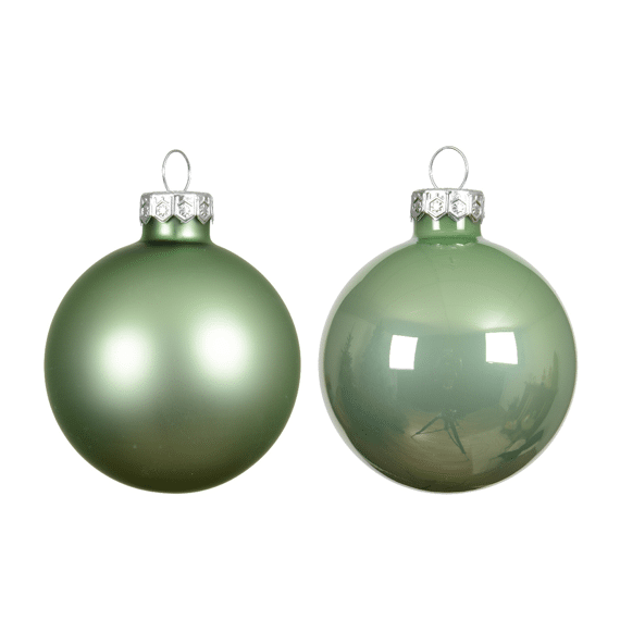 Decoris Kerstballen Set Glas 8cm Matcha Green 6 stuks