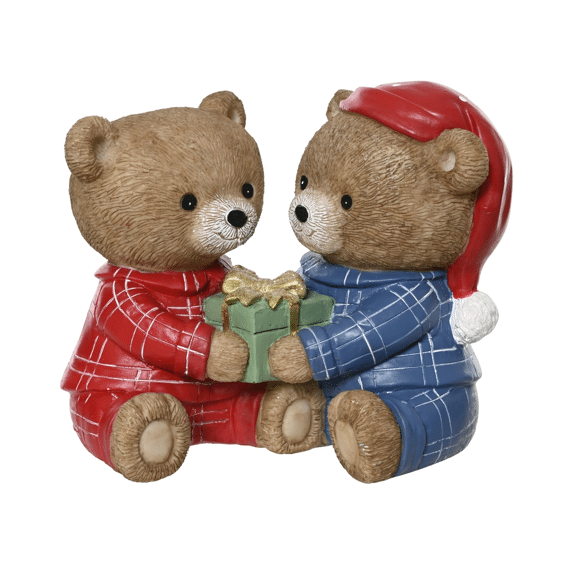 Decoris Kerstfiguur Beertjes met Cadeau