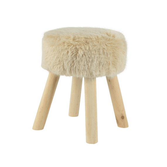 Decoris Kruk Kunstbont Offwhite 38cm