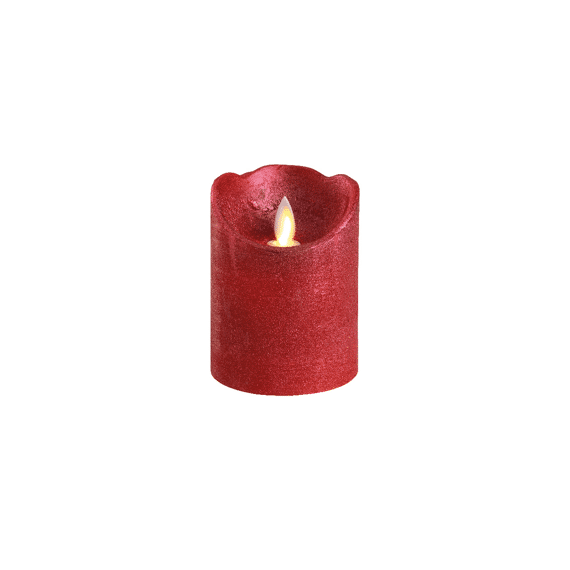 Lumineo Led Kaars Kerstrood/ Warm Wit 12.5cm
