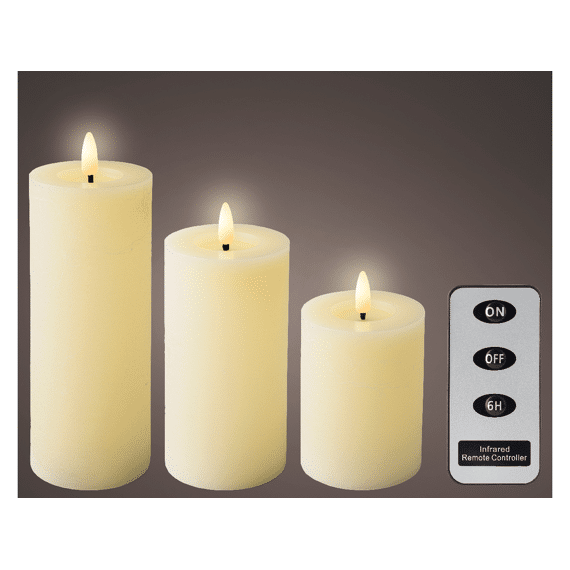 Lumineo Kaarsenset 3st Creme / Warm White