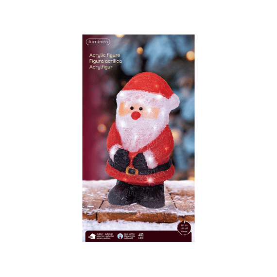 Lumineo Kerstman Led Rood / Cool White 38cm