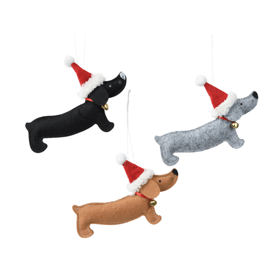 Decoris Kersthanger Hond 11cm Assortiment Prijs per stuk
