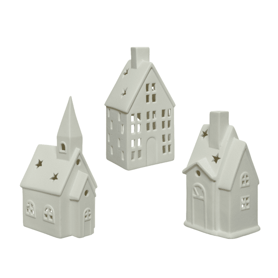 Kitchen Goods Theelichthouder House Wit Assortiment / Prijs per stuk